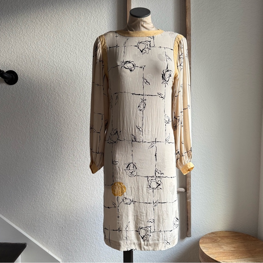 Francesca of Damon for Starington Vintage Long Sleeve Silk Shift Dress Sz: 4